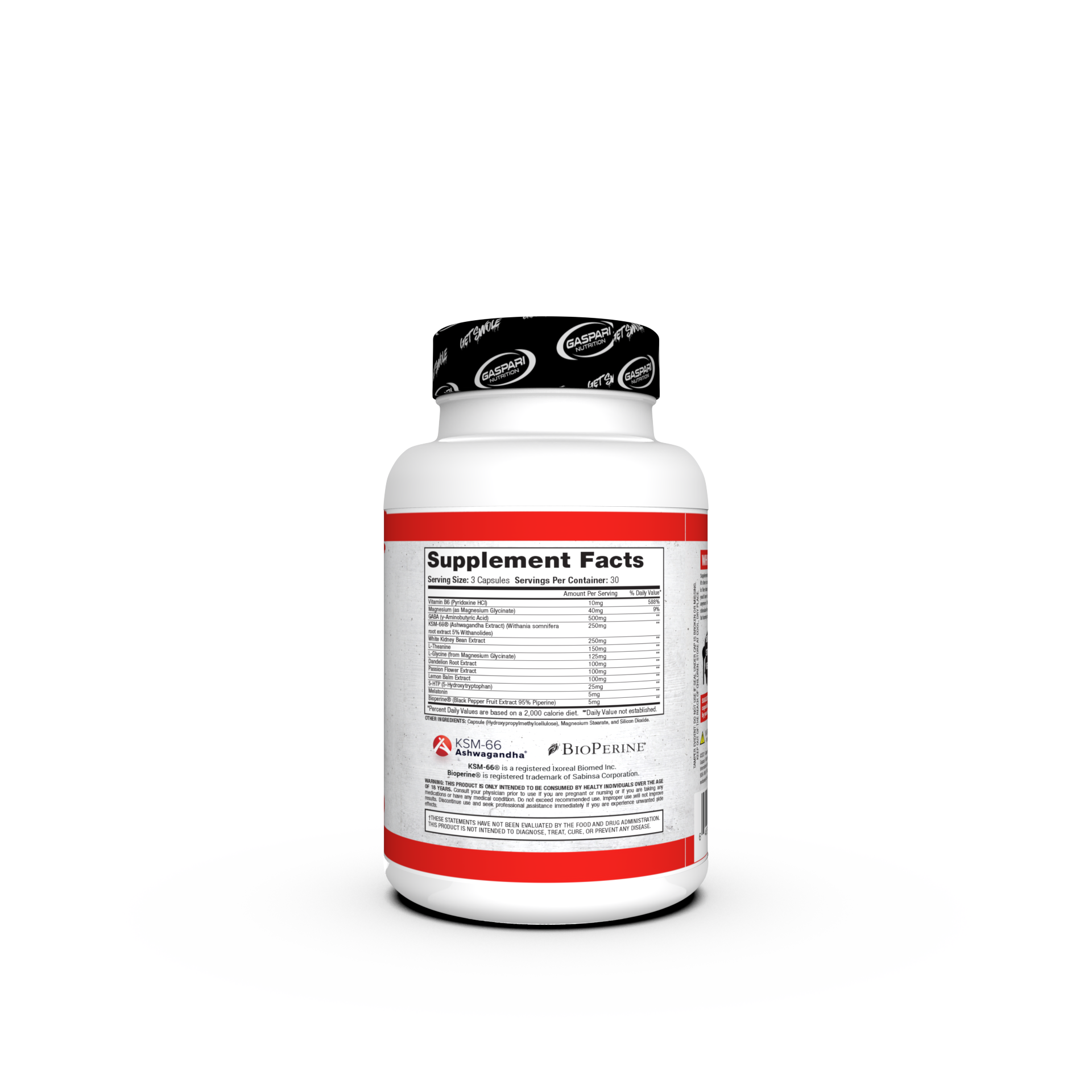 Back view of the Cytolean PM supplement bottle displaying the supplement facts and ingredient list, emphasizing its natural and stimulant-free composition.